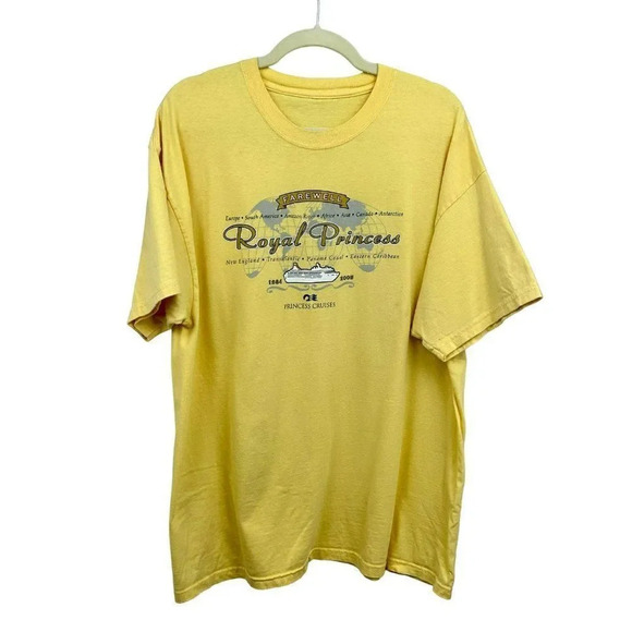 Princess Cruises Shirt, Royal Princess Farewell Trip, Short Sleeves, Yellow, XL - Picture 1 of 5